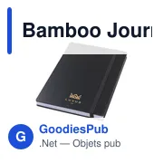 Carnet A5 personnalisable en bambou avec logo - Bamboo Journal Naked Spine - Miniature 1