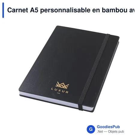 Carnet A5 personnalisable en bambou avec logo - Bamboo Journal Naked Spine