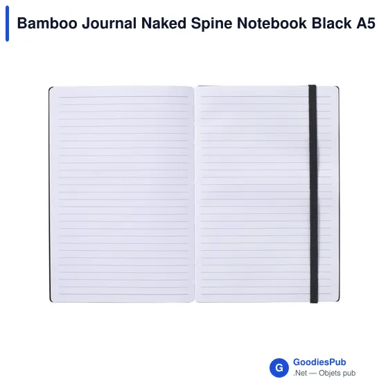 Carnet A5 personnalisable en bambou avec logo - Bamboo Journal Naked Spine - Image 2