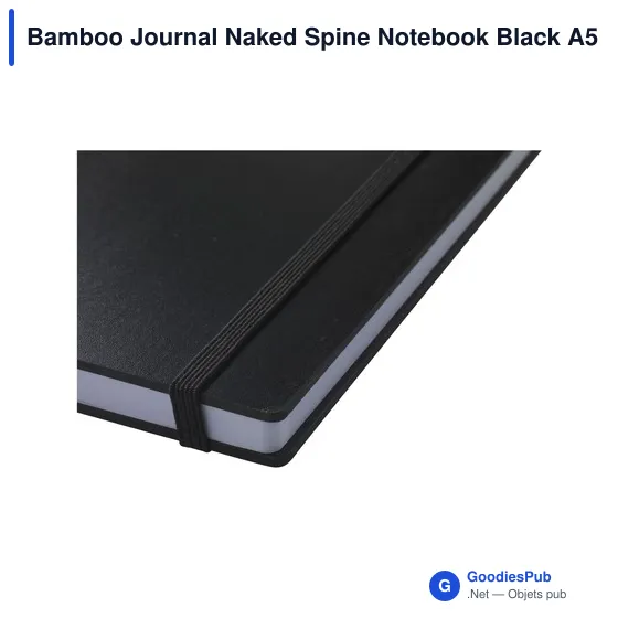 Carnet A5 personnalisable en bambou avec logo - Bamboo Journal Naked Spine - Image 3