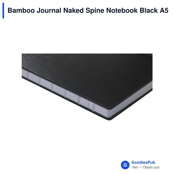 Carnet A5 personnalisable en bambou avec logo - Bamboo Journal Naked Spine - Image 4