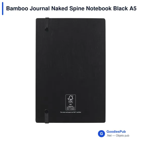 Carnet A5 personnalisable en bambou avec logo - Bamboo Journal Naked Spine - Image 6