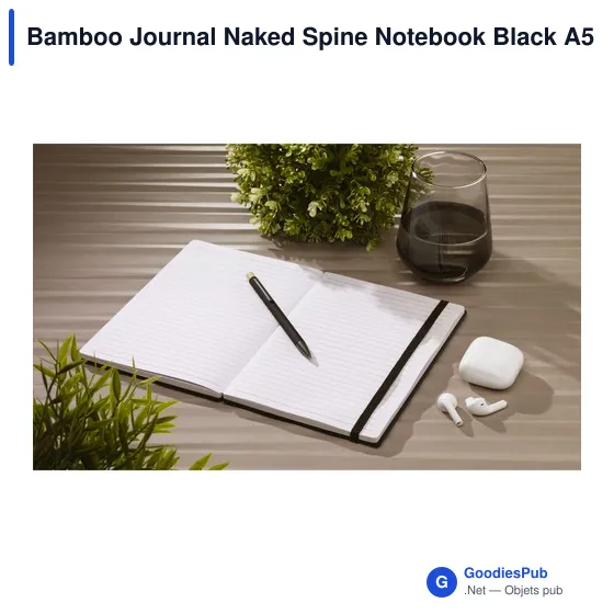 Carnet A5 personnalisable en bambou avec logo - Bamboo Journal Naked Spine - Image 7