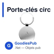 Porte-clés circulaire personnalisable en bambou avec logo - Miniature 1