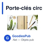 Porte-clés circulaire personnalisable en bambou avec logo - Miniature 4