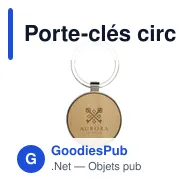 Porte-clés circulaire personnalisable en bambou avec logo - Miniature 6