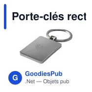 Porte-clés rectangulaire en bambou personnalisable avec logo - Miniature 1