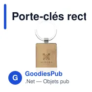 Porte-clés rectangulaire en bambou personnalisable avec logo - Miniature 5