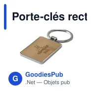 Porte-clés rectangulaire en bambou personnalisable avec logo - Miniature 6