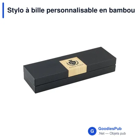 Stylo à bille personnalisable en bambou avec logo - Bamboo Pen Set