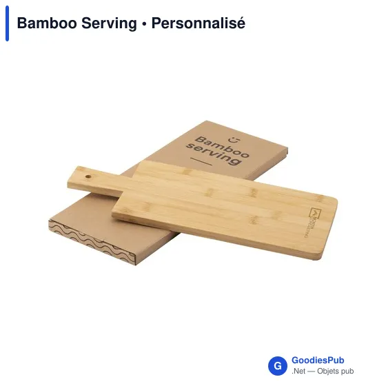 Planche à servir en bambou personnalisable avec logo - Image 1