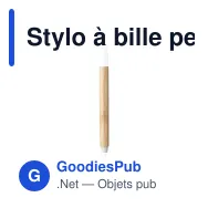Stylo à bille personnalisable en bambou avec logo - Bamboo Wheat Pen - Miniature 11