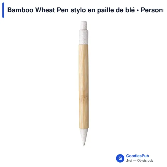 Stylo à bille personnalisable en bambou avec logo - Bamboo Wheat Pen - Image 11