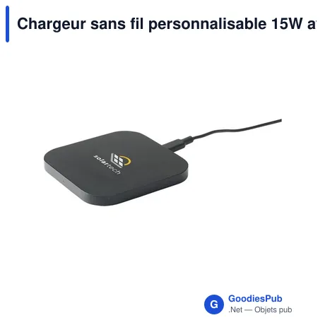 Chargeur sans fil personnalisable 15W avec logo - Bamboo Wireless Charger