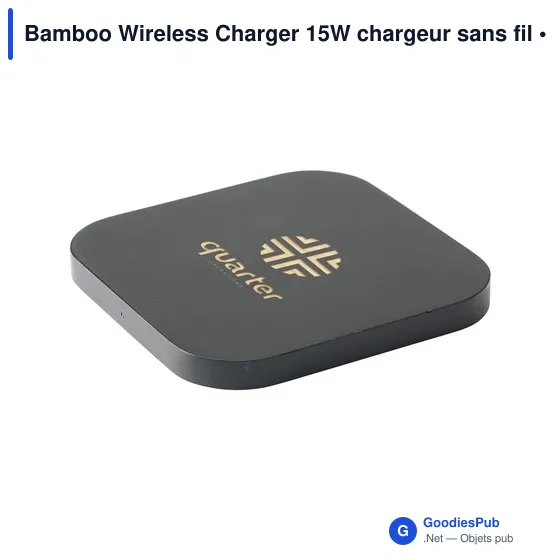 Chargeur sans fil personnalisable 15W avec logo - Bamboo Wireless Charger - Image 2