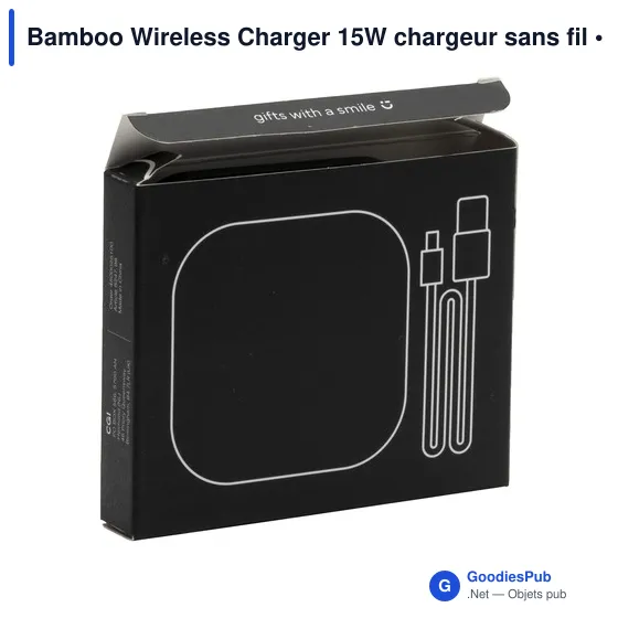 Chargeur sans fil personnalisable 15W avec logo - Bamboo Wireless Charger - Image 6