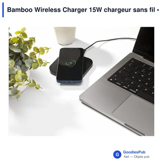 Chargeur sans fil personnalisable 15W avec logo - Bamboo Wireless Charger - Image 7