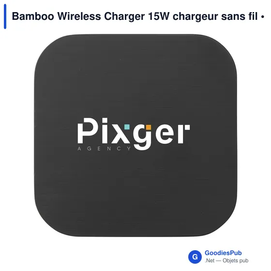 Chargeur sans fil personnalisable 15W avec logo - Bamboo Wireless Charger - Image 8