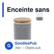 Enceinte sans fil personnalisable en bambou avec logo - Bamboo gris - Miniature 1