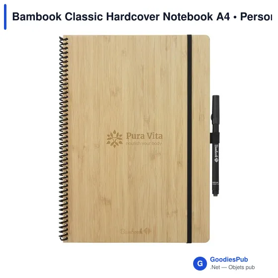 Carnet effaçable A4 personnalisable en bambou avec logo - Image 1