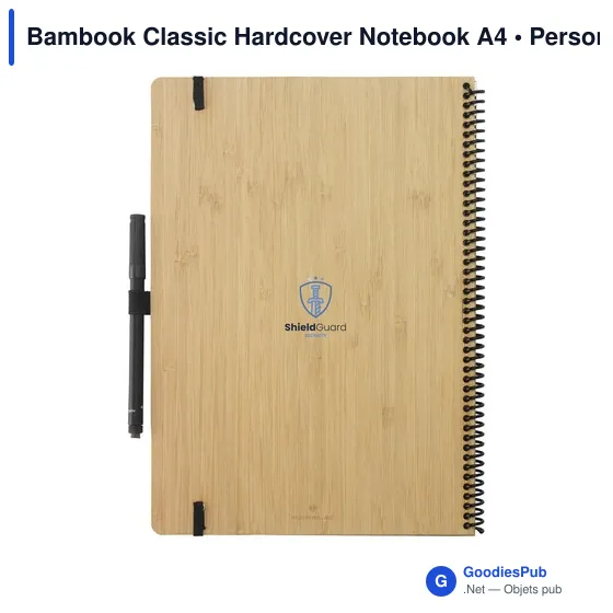 Carnet effaçable A4 personnalisable en bambou avec logo - Image 2
