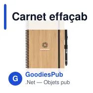 Carnet effaçable A5 personnalisable en bambou avec logo - Miniature 1