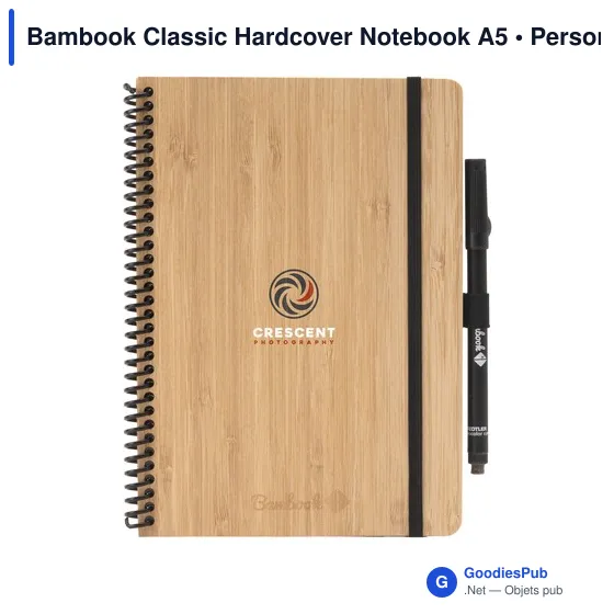 Carnet effaçable A5 personnalisable en bambou avec logo - Image 1