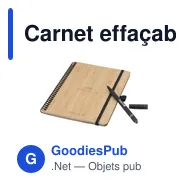 Carnet effaçable A5 personnalisable en bambou avec logo - Miniature 3