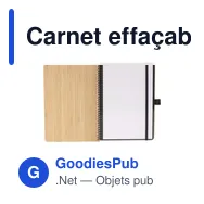 Carnet effaçable A5 personnalisable en bambou avec logo - Miniature 4