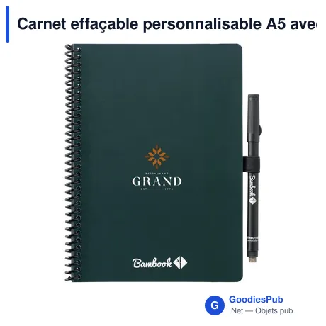 Carnet effaçable personnalisable A5 avec logo - Bambook Classic Original