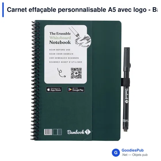 Carnet effaçable personnalisable A5 avec logo - Bambook Classic Original - Image 7