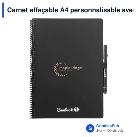 Carnet effaçable A4 personnalisable avec logo - Bambook Classic Original
