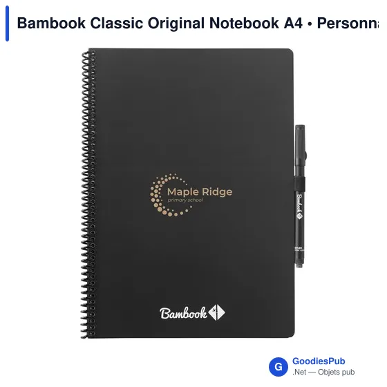 Carnet effaçable A4 personnalisable avec logo - Bambook Classic Original - Image 1