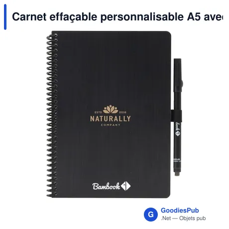 Carnet effaçable personnalisable A5 avec logo - Bambook Classic Original