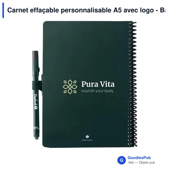 Carnet effaçable personnalisable A5 avec logo - Bambook Classic Original - Image 11