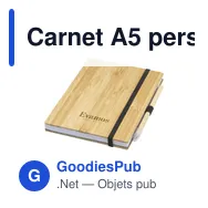 Carnet A5 personnalisable en bambou avec stylo - BambooPlus Notebookavec logo - Miniature 1