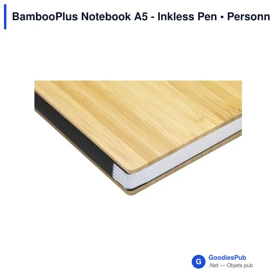 Carnet A5 personnalisable en bambou avec stylo - BambooPlus Notebookavec logo - Image 3