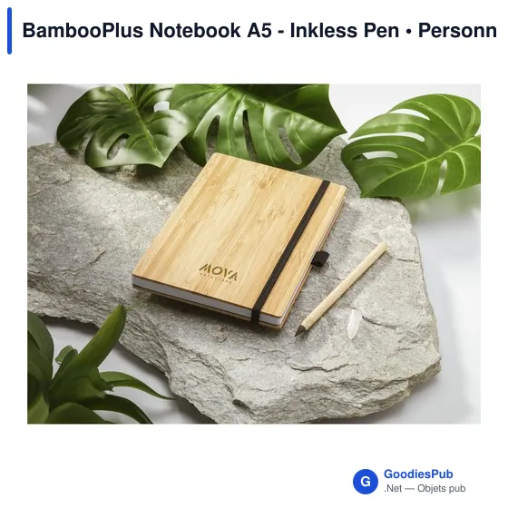 Carnet A5 personnalisable en bambou avec stylo - BambooPlus Notebookavec logo - Image 4