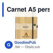 Carnet A5 personnalisable en bambou avec stylo - BambooPlus Notebookavec logo - Miniature 5