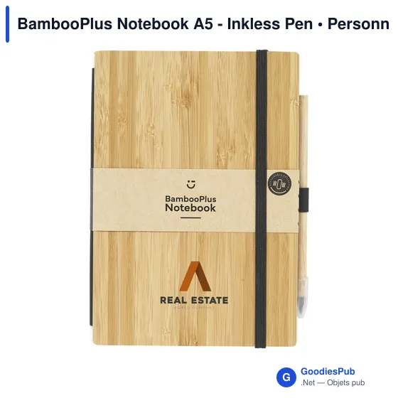 Carnet A5 personnalisable en bambou avec stylo - BambooPlus Notebookavec logo - Image 5