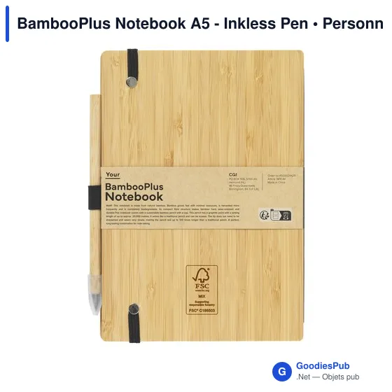Carnet A5 personnalisable en bambou avec stylo - BambooPlus Notebookavec logo - Image 6