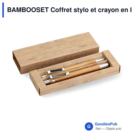 BAMBOOSET Coffret stylo et crayon en bam