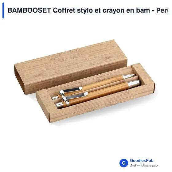 BAMBOOSET Coffret stylo et crayon en bam - Image 1