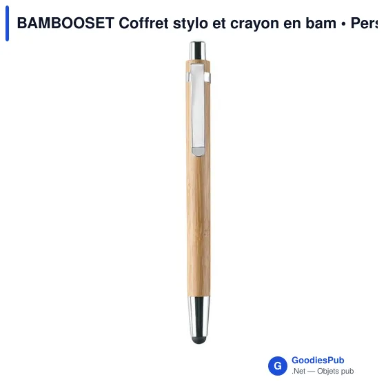BAMBOOSET Coffret stylo et crayon en bam - Image 2