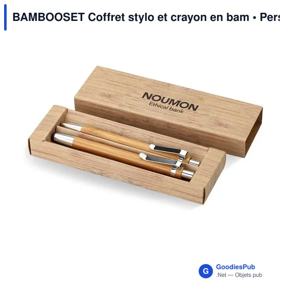 BAMBOOSET Coffret stylo et crayon en bam - Image 6