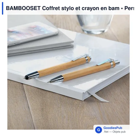 BAMBOOSET Coffret stylo et crayon en bam - Image 7