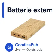 Batterie externe à induction personnalisable 8000 mAh en bambou avec logo - Bambou - Miniature 2