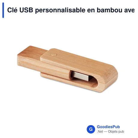 Clé USB personnalisable en bambou avec logo - 16 Go