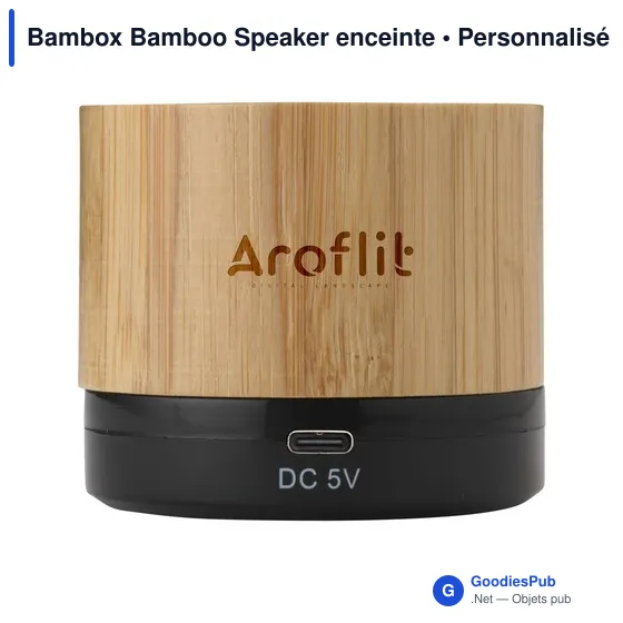 Enceinte Bluetooth personnalisable Bambox Bamboo Speaker avec logo - Image 1