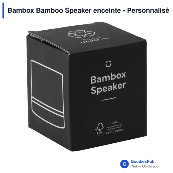 Enceinte Bluetooth personnalisable Bambox Bamboo Speaker avec logo - Image 2